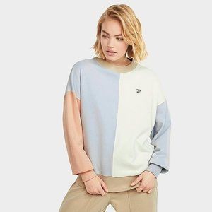 NWT Puma Downtown Crew Neck Sweatshirt XS Ivory Glow/Peach Parfait